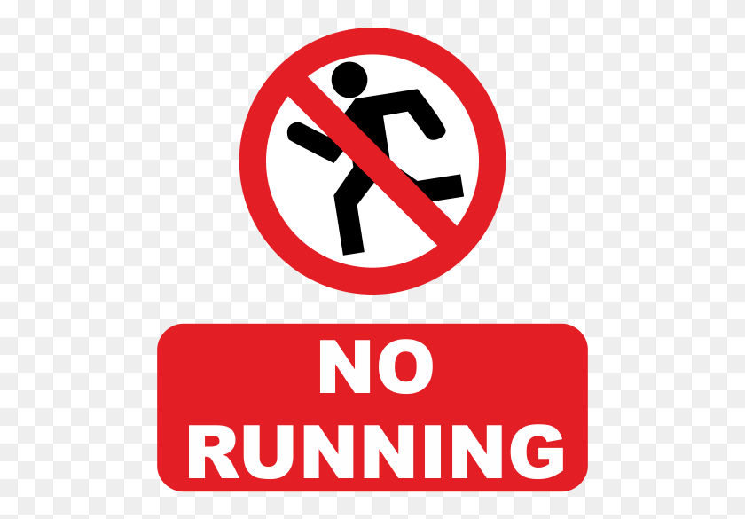 487x525 No Running Sign No Running In The Office, Symbol, Road Sign, Stopsign HD PNG Download