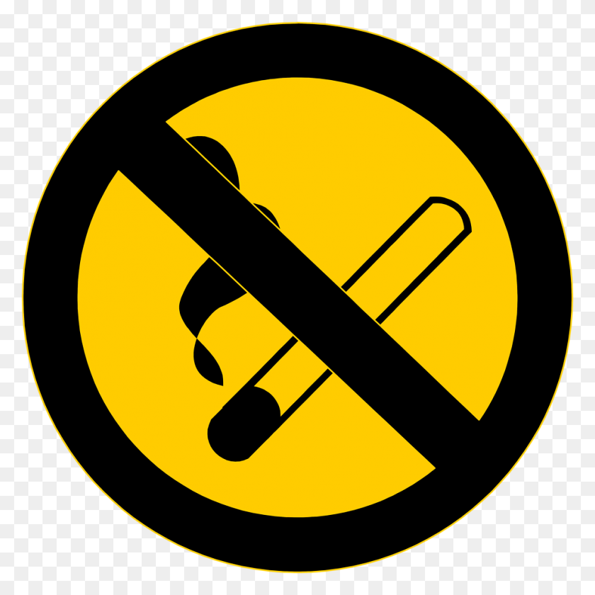 958x958 No Smoking Sign Clip Art Free N3 No Entry Sign Yellow, Symbol, Light, Road Sign HD PNG Download