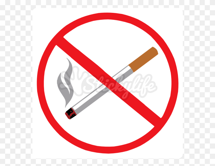 590x588 No Smoking Static Cling Illustration, Symbol, White Board, Text HD PNG Download