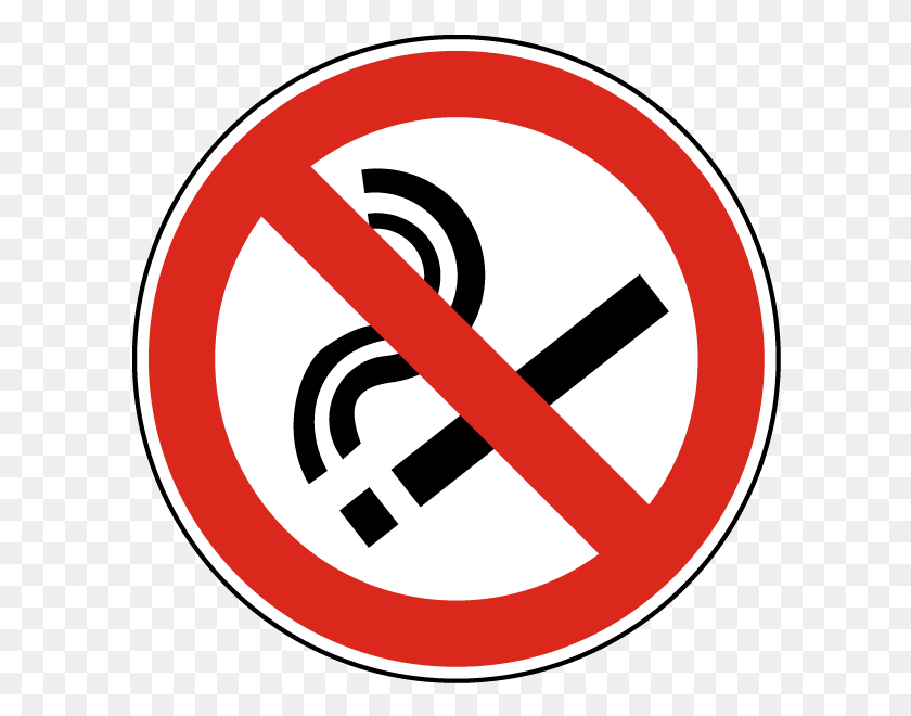 600x600 Этикетка С Символом Запрещения Курения Знак Безопасности Для Некурящих, Дорожный Знак, Знак Остановки Hd Png Скачать