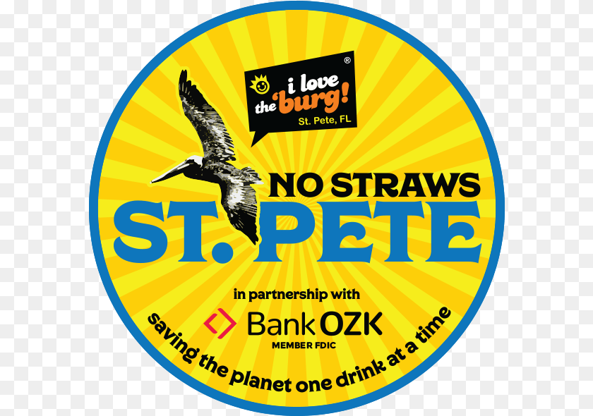 No Straws St Pete, Advertisement, Poster, Animal, Bird PNG