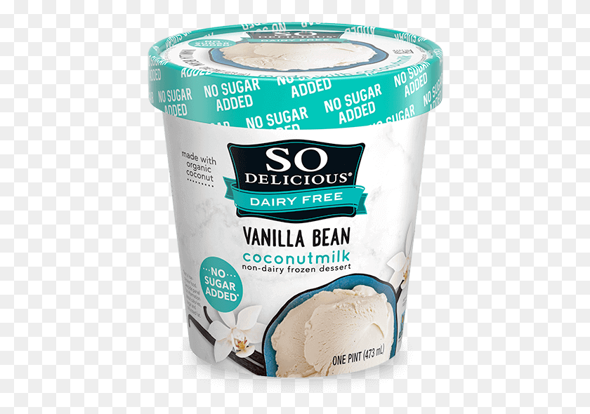 422x530 No Sugar Added Vanilla Bean Coconutmilk Frozen Dessert So Delicious Coconut Ice Cream, Food, Yogurt, Cream HD PNG Download