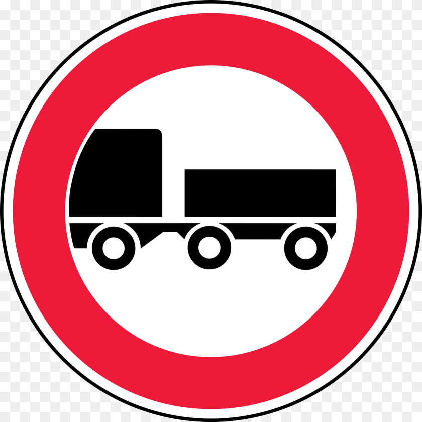 1280x1280 No Trailers Sign In Latvia Clipart, Symbol, Road Sign, Disk Sticker PNG
