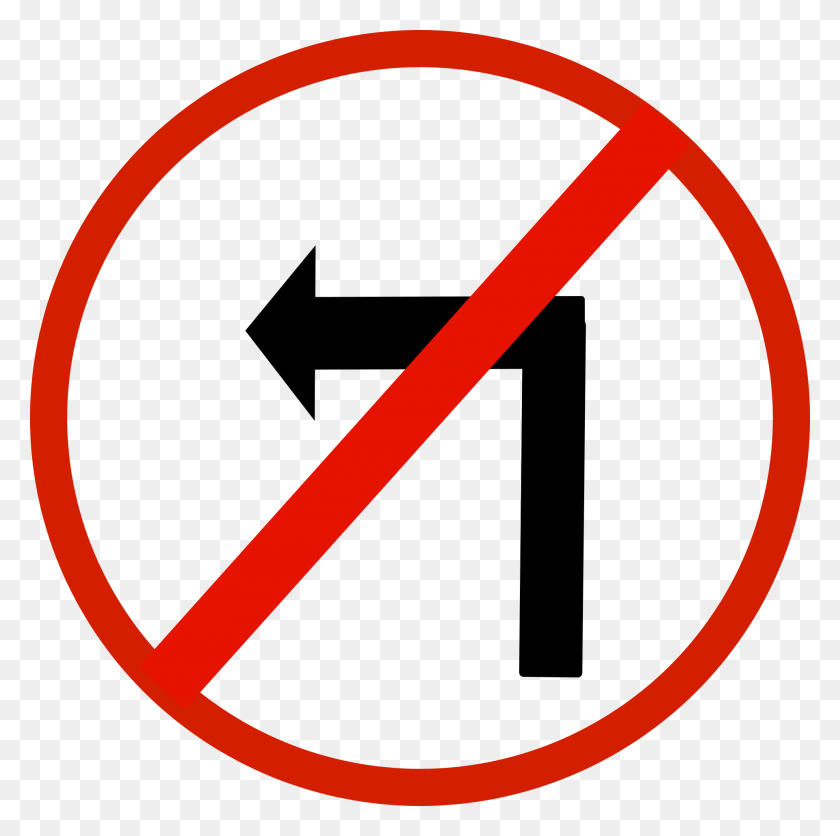 1920x1911 Знак Запрещения Поворота Влево, Символ, Дорожный Знак, Стоп-Знак Png Скачать