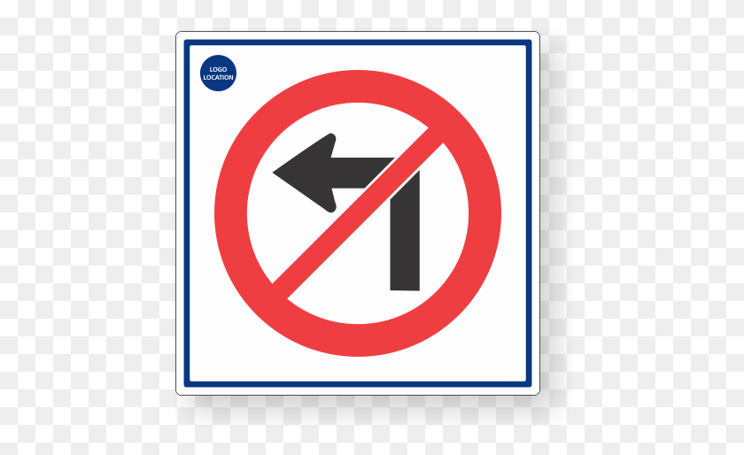 454x454 No Turn Left Sign, Symbol, Road Sign HD PNG Download