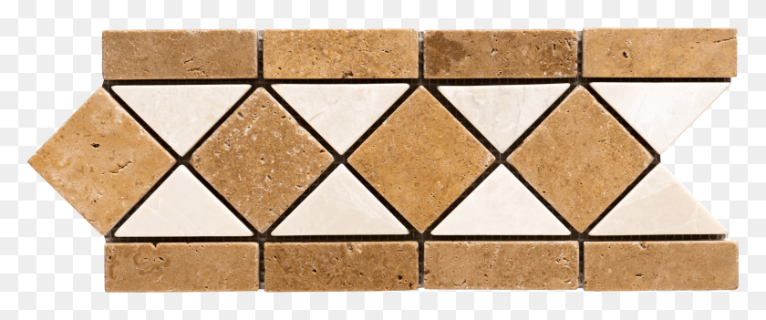 2441x913 Noce Anatolia Tile Noce And Chiaro Travertine Listello Tile, Rug, Pattern HD PNG Download
