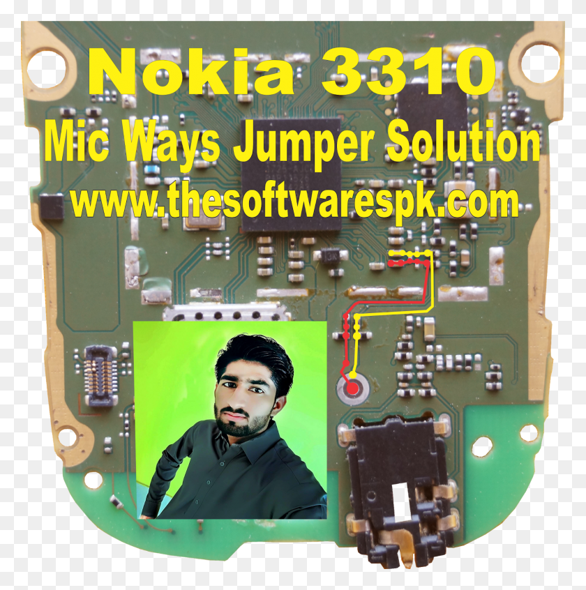 1586x1600 Nokia 3310 Mic Ways Jumper Solution Electronic Component, Person, Human, Poster HD PNG Download