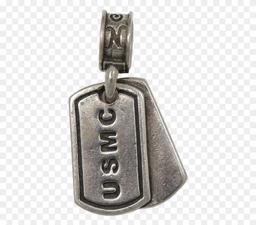392x677 Nomades Usmc Dog Tag Charm Locket, Cowbell, Silver, Pendant HD PNG Download