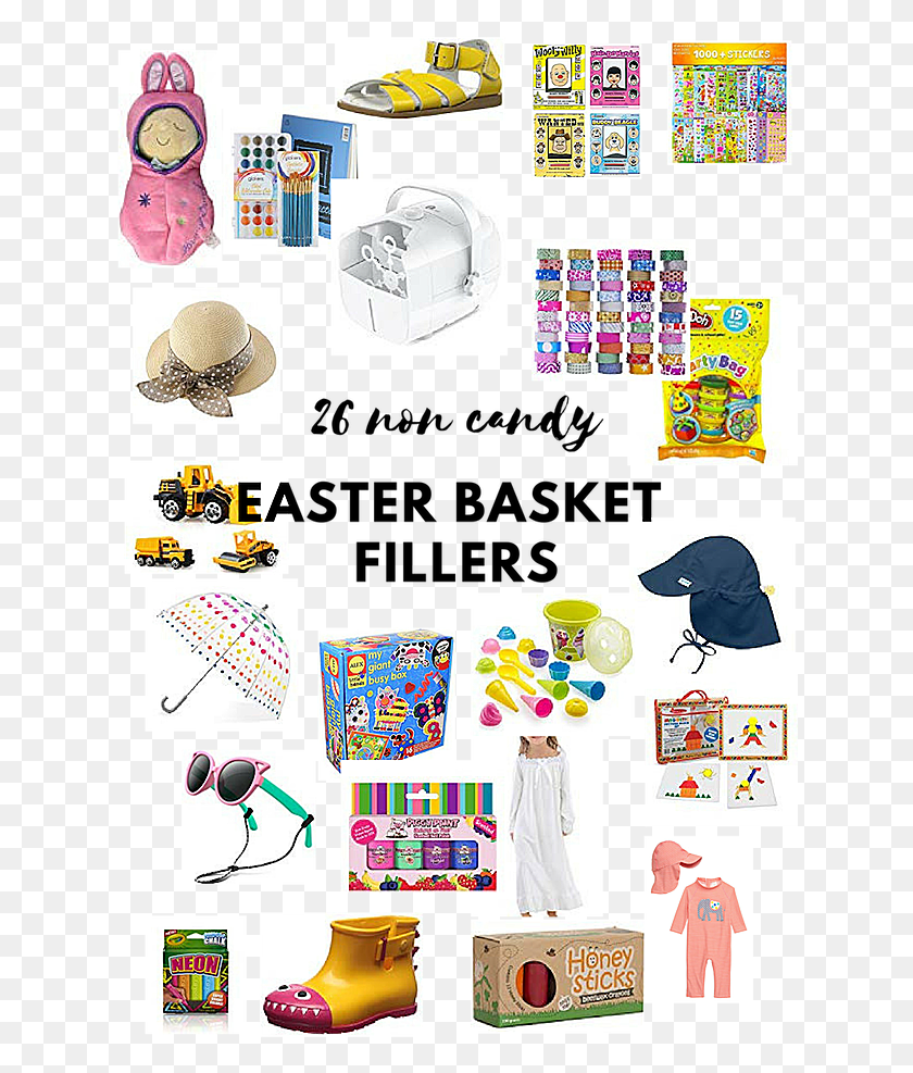 629x927 Non Candy Easter Baskets Fillers, Collage, Poster, Advertisement HD PNG Download
