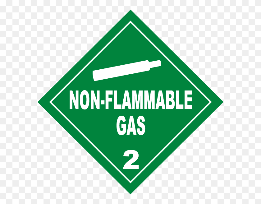 600x596 Non Flammable Gas Class 2 Placard Non Flammable Gas Sign, Symbol, Road Sign, Triangle HD PNG Download