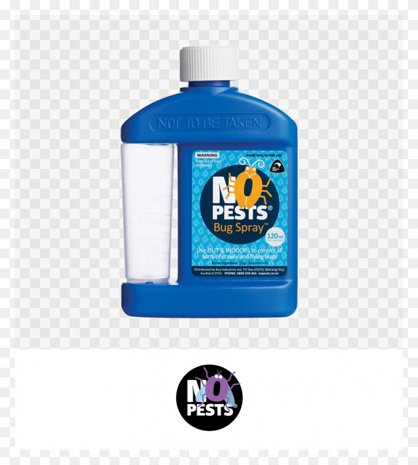 890x1000 Пластиковая Бутылка Nopests Bug Spray, Этикетка, Текст, Косметика, Hd Png Скачать