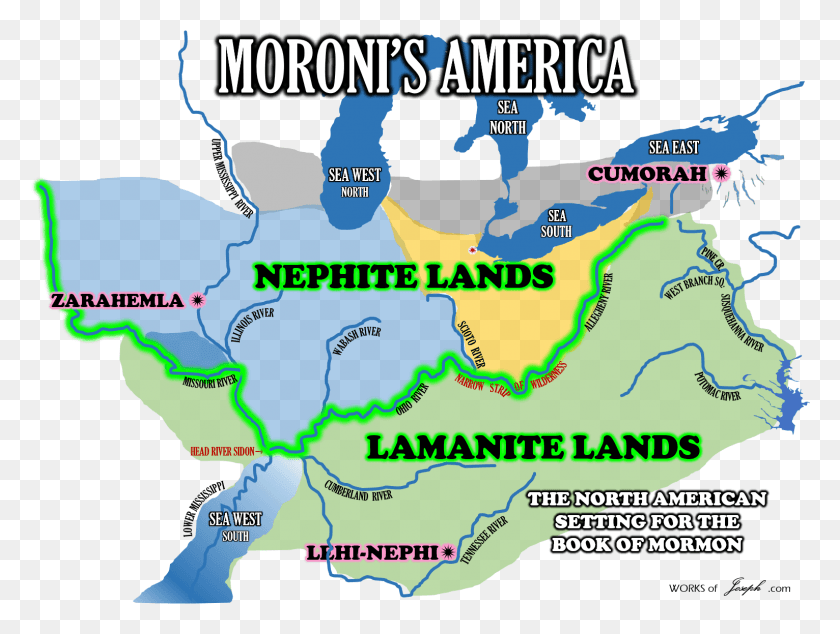 1532x1129 Mapa Del Libro De Mormón De América Del Norte, Diagrama, Atlas, Atlas Hd Png