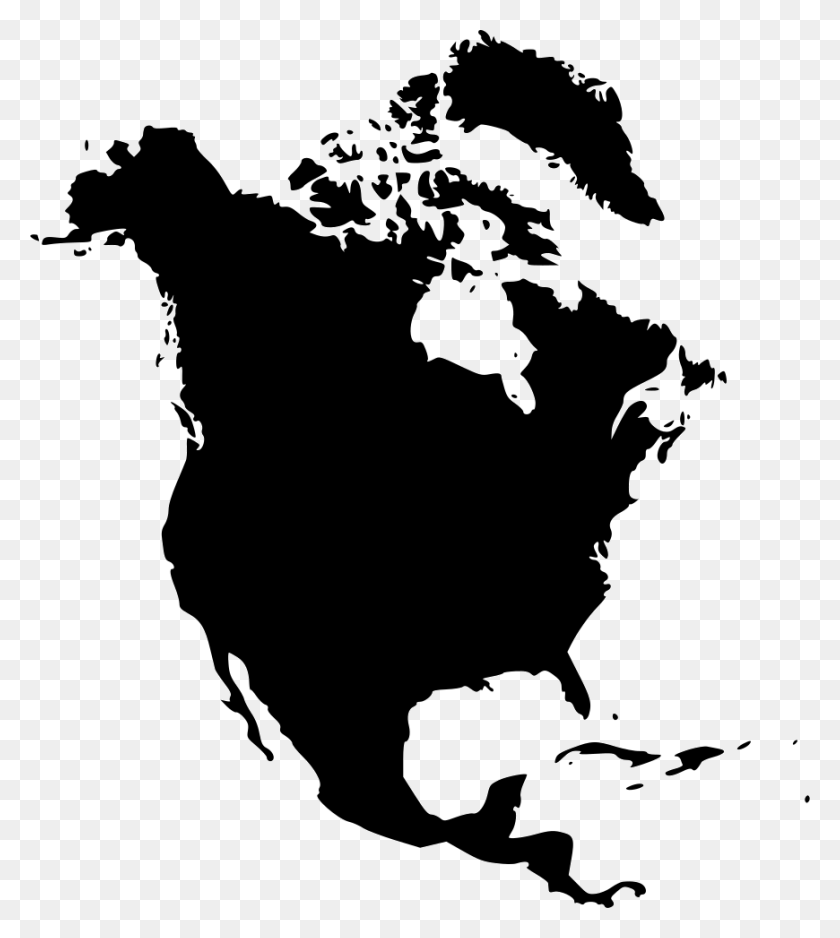 870x980 North America Outline North America Continent Red, Stencil, Bird HD PNG Download