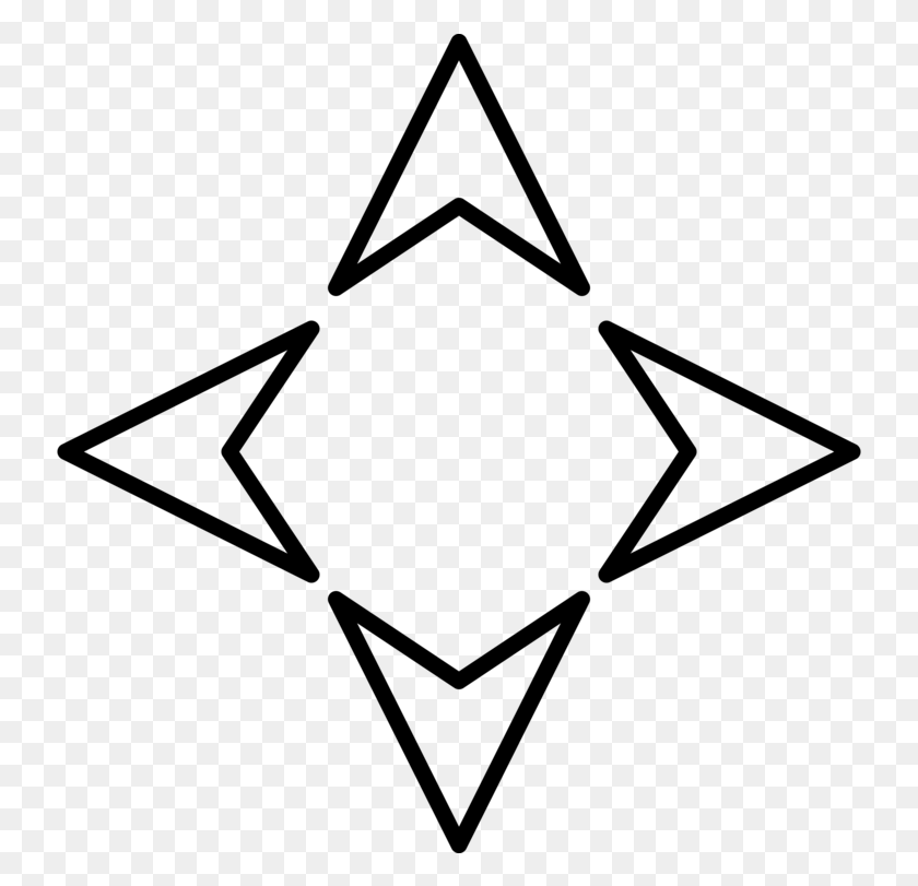 737x751 North Arrow Computer Icons Cardinal Direction Arrows In 4 Directions, Gray, World Of Warcraft HD PNG Download