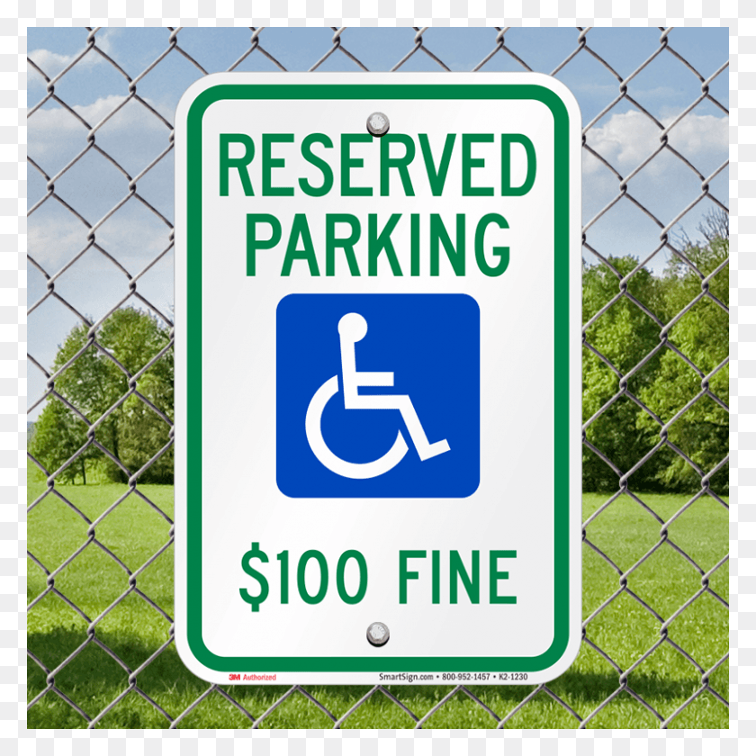 800x800 North Dakota Reserved Accessible Parking Sign Nj Handicap Parking Sign, Symbol, Road Sign, Fence HD PNG Download