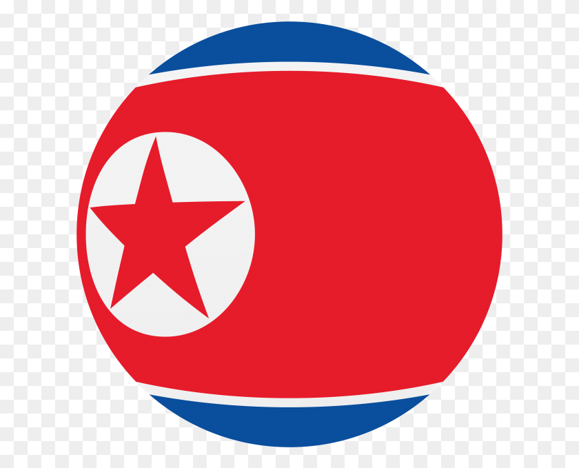 619x619 North Korea Round Flag Circle, Symbol, Star Symbol, Balloon HD PNG Download