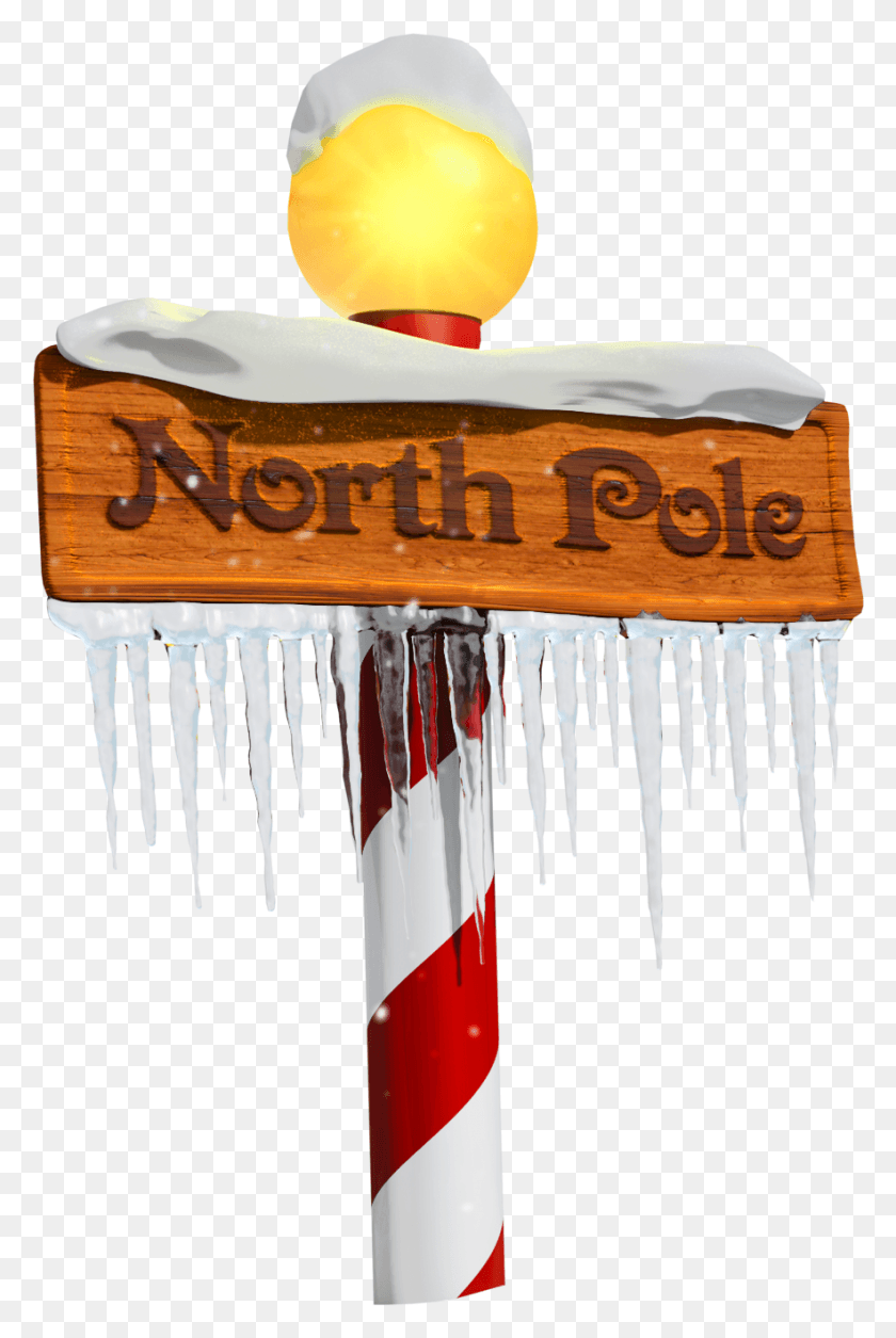 883x1353 North Pole Sign Clipart North Pole Sign Clipart, Comb, Light HD PNG Download