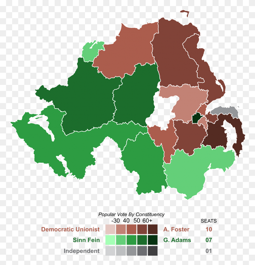 1835x1915 Irlanda Del Norte Resultados De Las Elecciones 2017, Mapa, Diagrama, Parcela Hd Png