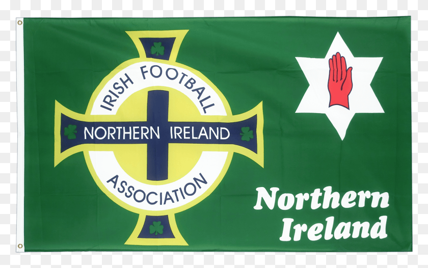 1336x799 Northern Ireland Football Green Ft Flag Northern Ireland Football Flag, Text, Symbol, Banner HD PNG Download