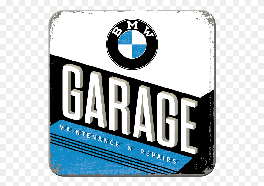 533x533 Nostalgic Art Metal Coaster Bmw Garage Retro Logo Retro Bmw Logos, Word, Text, Label HD PNG Download