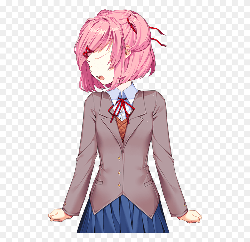 519x754 Not A Monster Or Something And Yes I Can See So Doki Doki Literature Club Natsuki Fandom, Person, Human, Manga HD PNG Download
