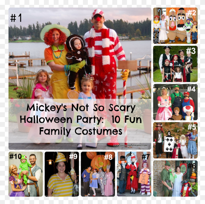 1010x1005 Not So Scary Halloween Party 10 Fun Family Diy Costumes For Mickey39s Not So Scary Halloween Party, Collage, Poster, Advertisement HD PNG Download