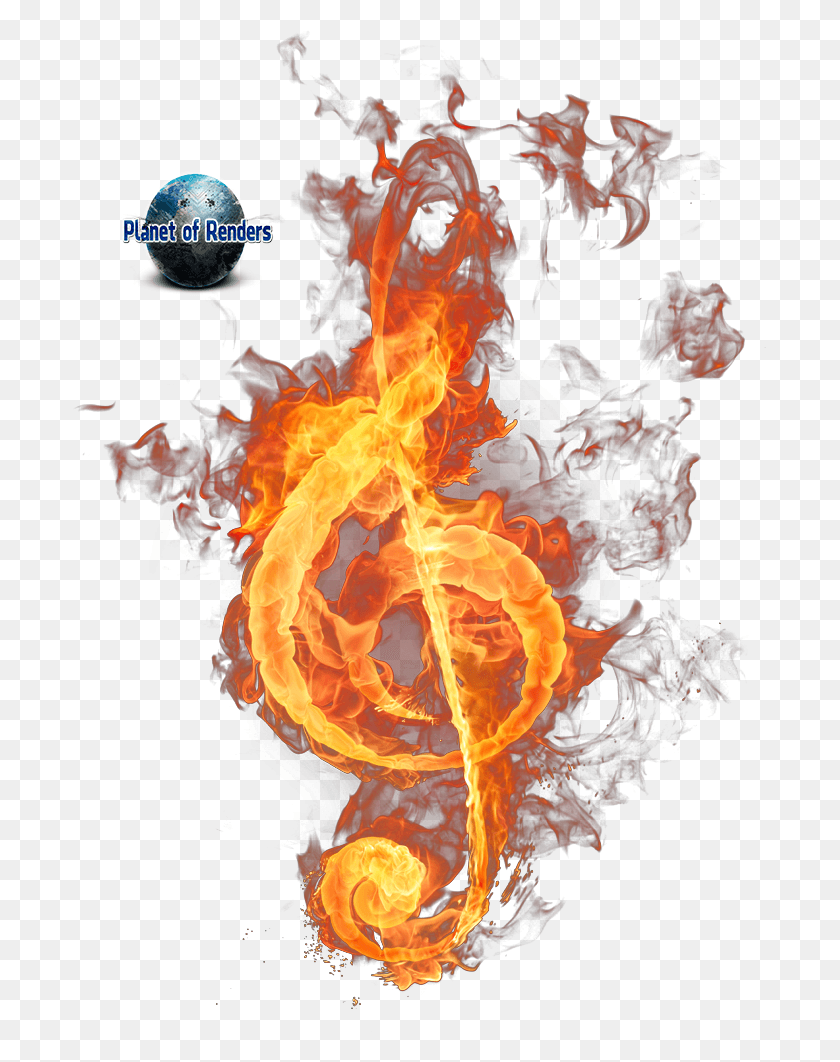 693x1002 Nota Musical Em Chamas Nike Render, Fire, Flame, Bonfire HD PNG Download