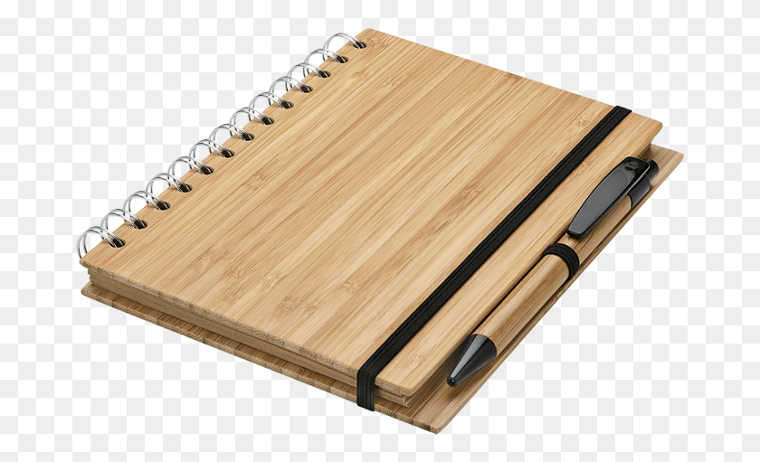 673x451 Notebook Bamboo Notebook And Pen, Wood, Plywood, Text HD PNG Download