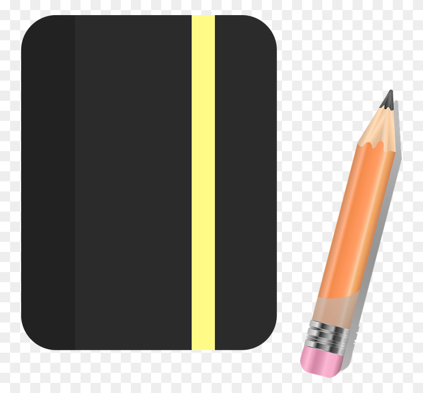 756x720 Notebook Pencil Sketchbook Paper Office Notepad Cuaderno Y Lapiz, Pen, Rubber Eraser HD PNG Download