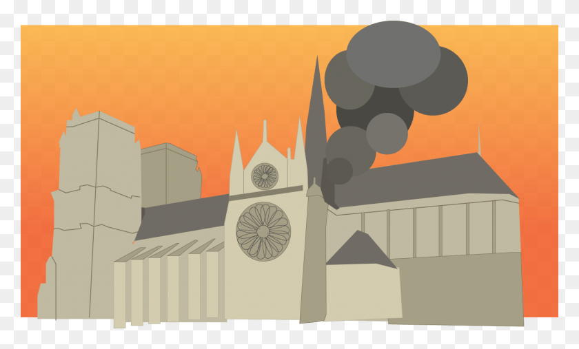 1458x837 Notre Dame Engulfed In Flames Illustration, Poster, Advertisement, Text HD PNG Download