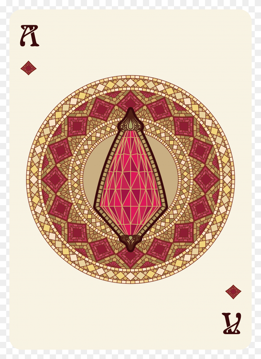 3427x4815 Nouveau Bourgogne Playing Cards Ace Of Diamonds Southern States University Logo, Pattern, Rug, Tapestry HD PNG Download