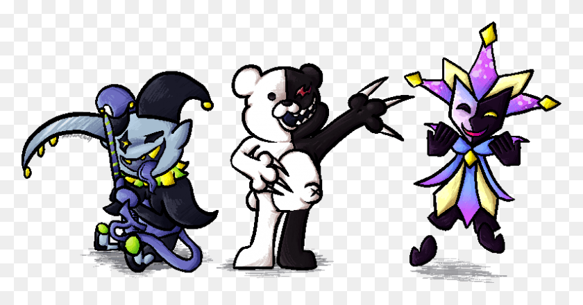794x387 Nov Jevil Dimentio And Marx, Person, Human, Hand HD PNG Download