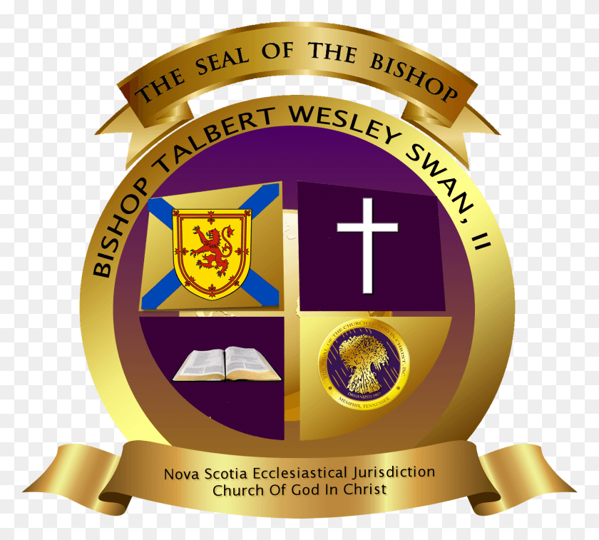 1809x1618 Золотая Лента С Гербом Епископа Новой Шотландии, Логотип, Символ, Товарный Знак Hd Png Скачать
