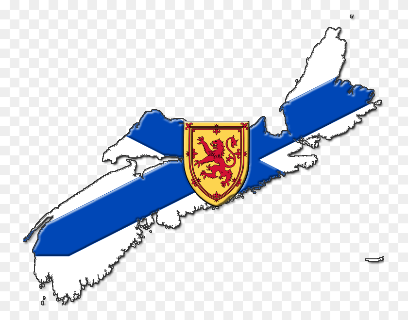 743x599 Nova Scotia Flag Map, Label, Text, Tool HD PNG Download