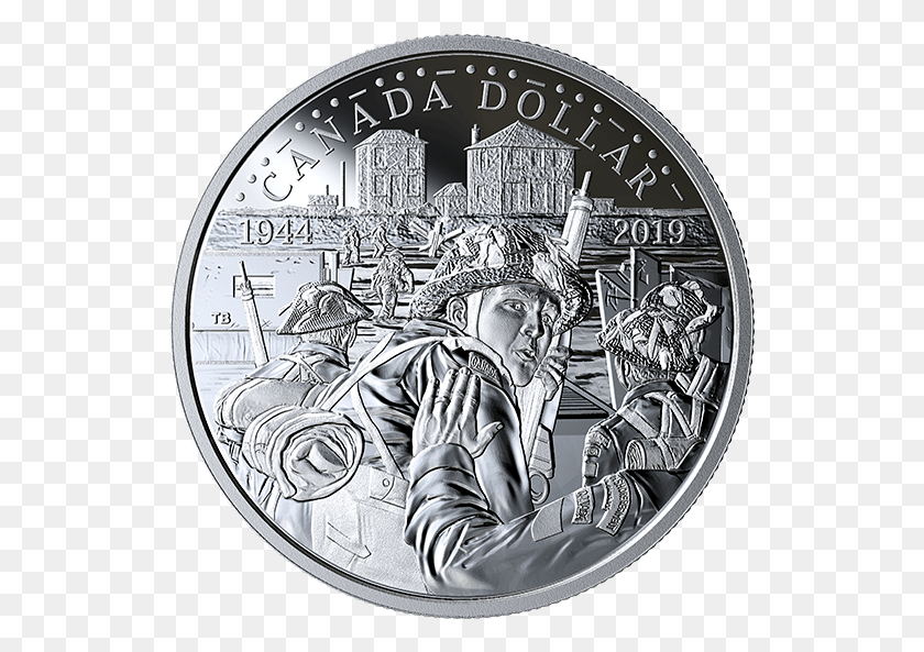 533x533 Nova Scotian Solider On New Silver Dollar Coin Commemorating 75th Anniversary Of D Day Coin, Person, Human, Money HD PNG Download
