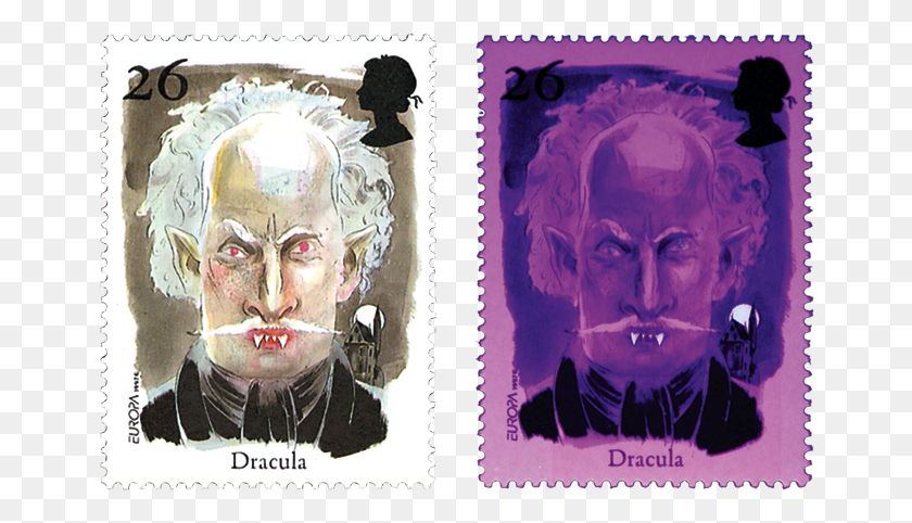 660x422 Novelty Stamps Great Britain Dracula Phosphor Teeth Dracula, Postage Stamp, Head, Person HD PNG Download