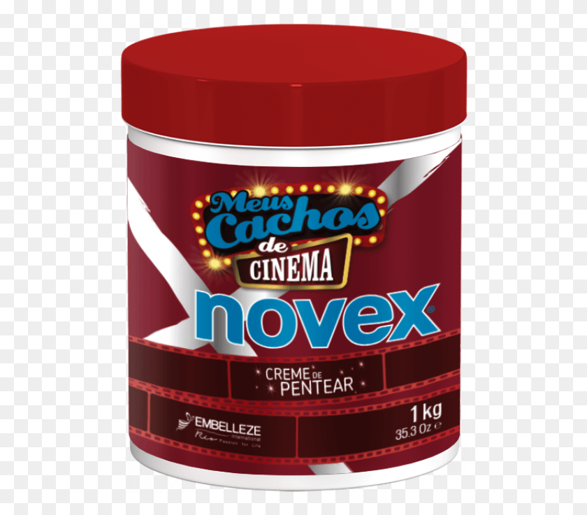 500x677 Novex Meus Cachos De Cinema Creme De Pentear 1kg Chocolate, Label, Text, Food HD PNG Download