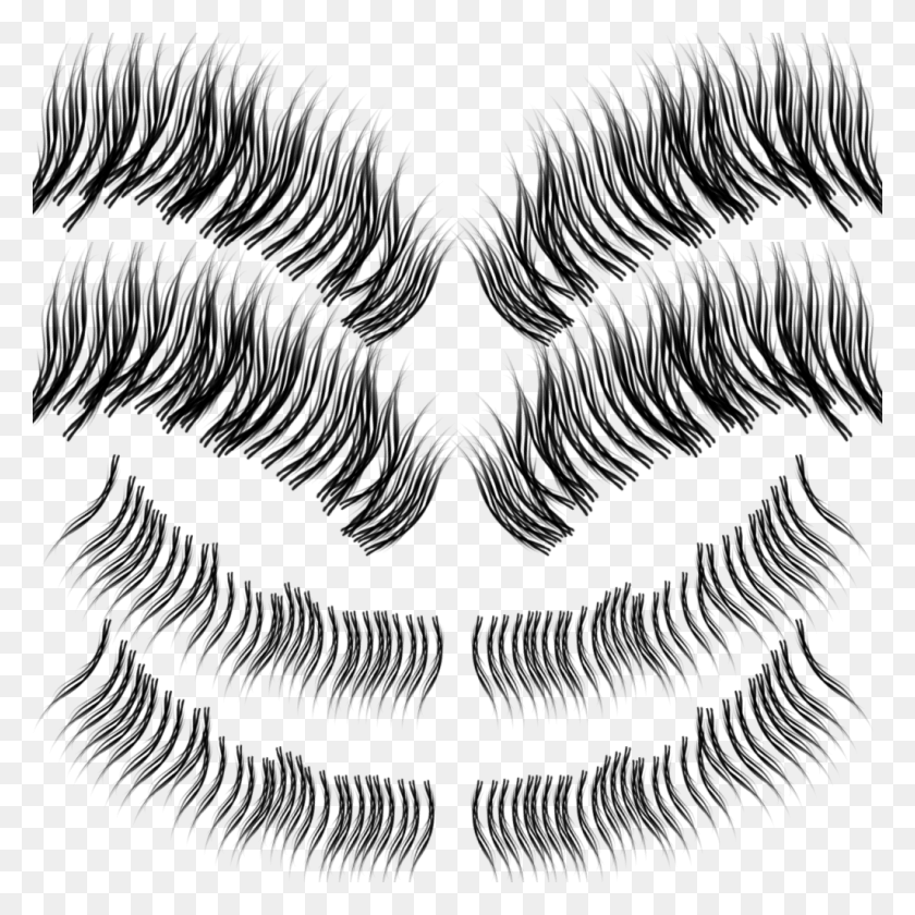 1024x1024 Now How Do I Make The Polygons Transparent So Only Eyelashes Texture, Stencil, Symbol, Mustache HD PNG Download