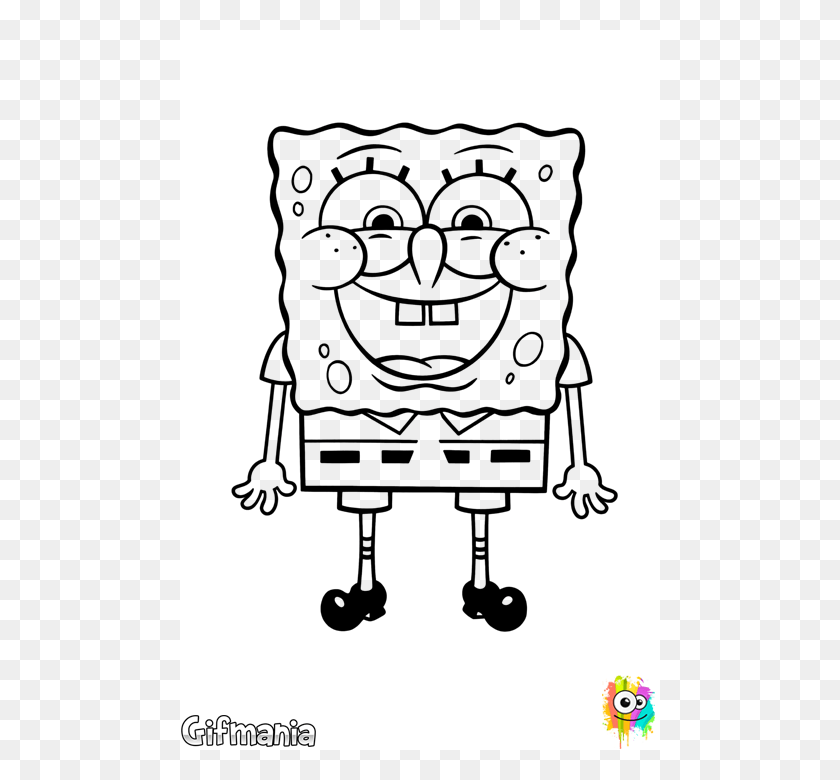 480x720 Now Spongebob Squarepants To Color Online Boy With Glasses Coloring Page, Stencil, Chair HD PNG Download