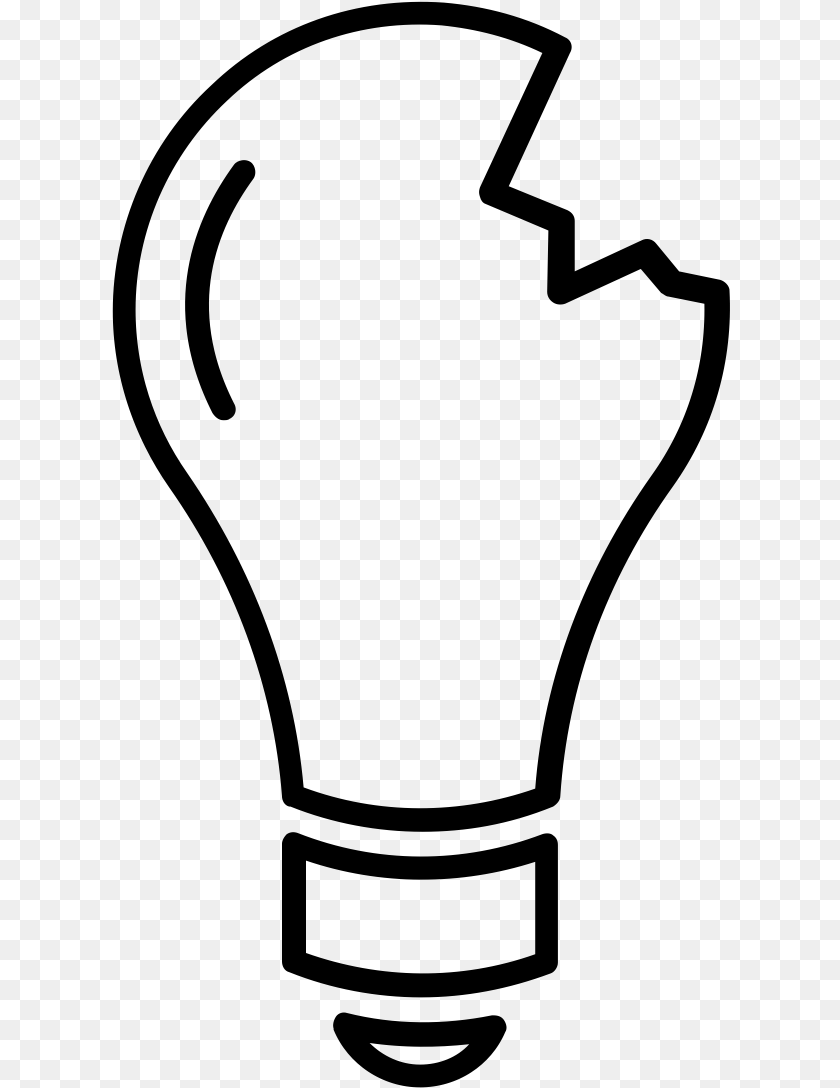 Np Broken Light Bulb Broken Light Bulb, Gray Transparent PNG