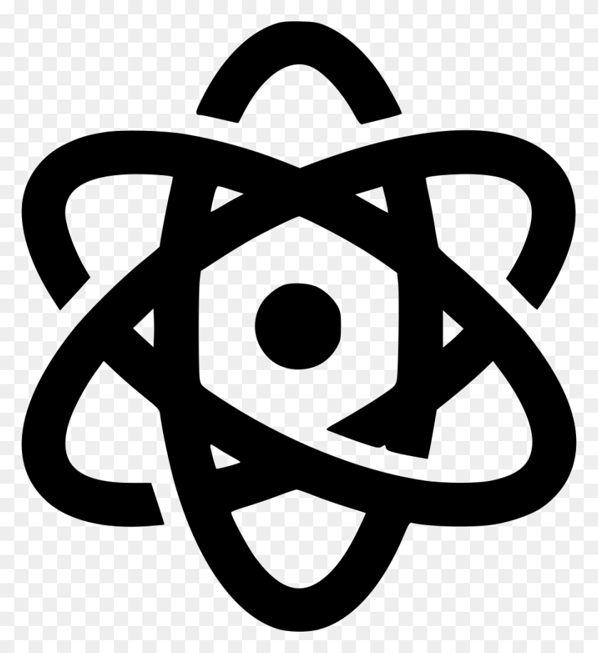 890x980 Nuclear Symbol Science Small Icons, Stencil, Logo, Trademark HD PNG Download