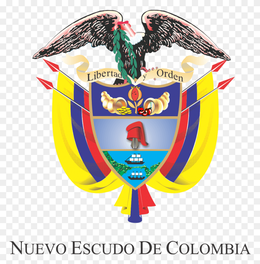 989x1005 Nuevo Escudo De Colombia Logo Vector Las Insignias De Colombia, Логотип, Символ, Товарный Знак Hd Png Скачать