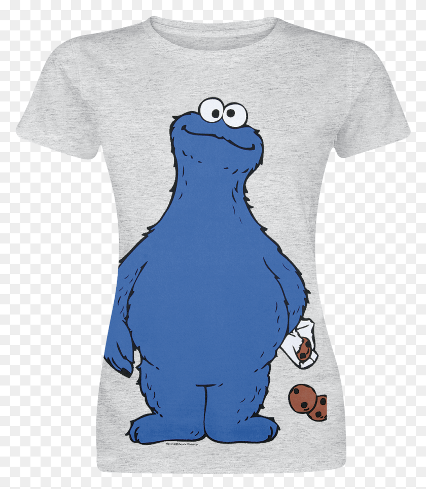 999x1158 Null Cookie Monster Cookie Thief Mottled Grey T Shirt Cookie Monster T Shirt, Clothing, Apparel, T-shirt HD PNG Download