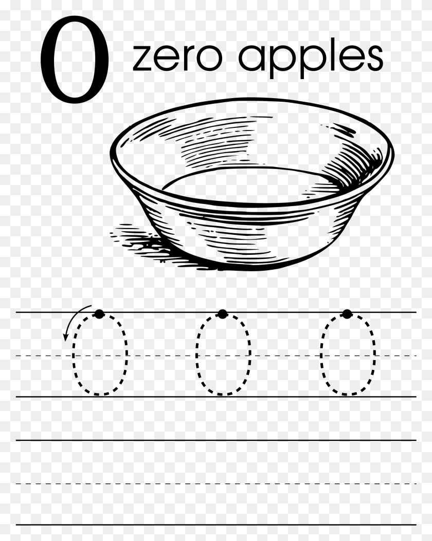 1684x2146 Number 0 Zero Handwriting Worksheet Preschool With Drawing Of A Bowl, Gray, World Of Warcraft HD PNG Download