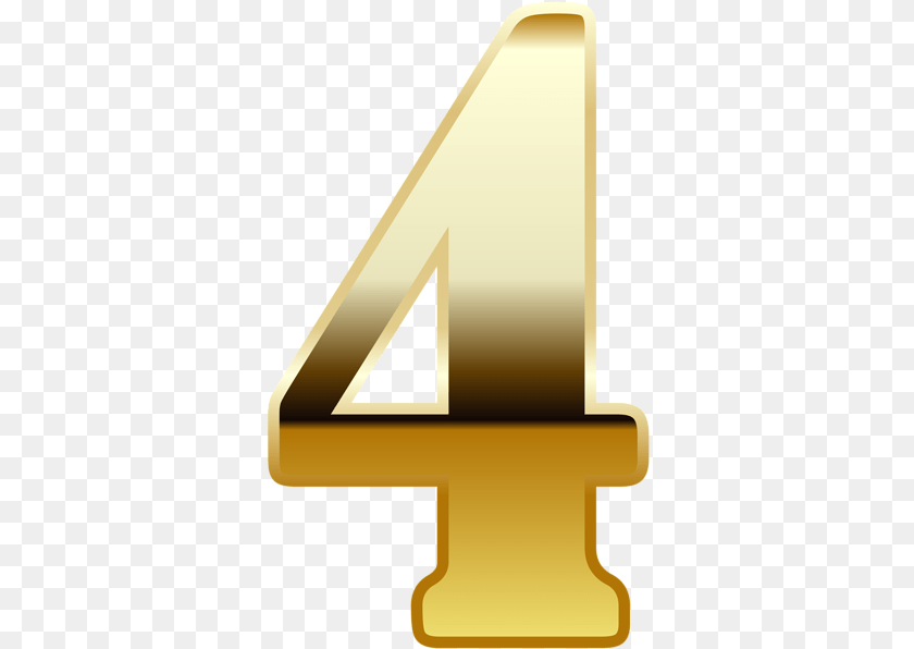 Number 4 Picture Gold Number 4 3d, Text Sticker PNG