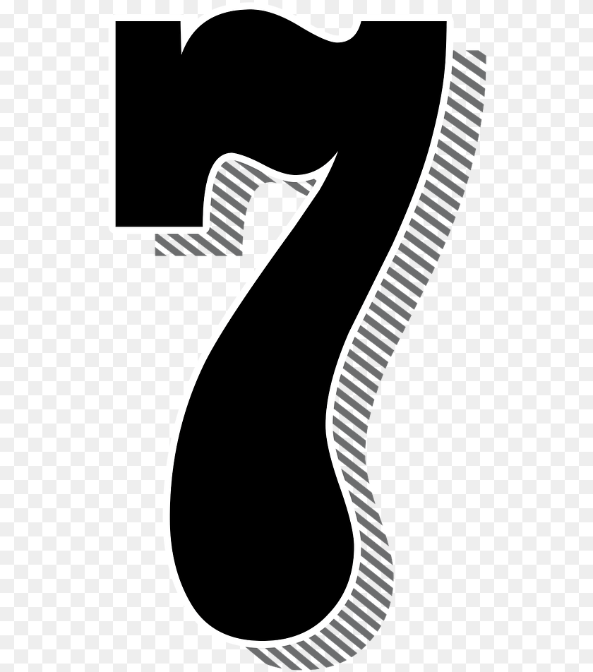 541x952 Number 7 Drop Shadow, Symbol, Text, Smoke Pipe Sticker PNG