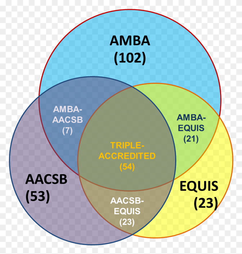846x892 Number Of Schools With Single Double And Triple Accreditation Aacsb Equis Amba, Diagram, Tape, Sphere HD PNG Download