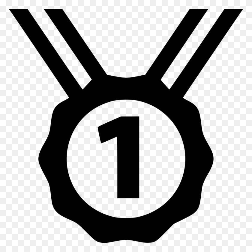 980x980 Number One Medal First Comments Number Two Icon, Symbol, Text, Stencil HD PNG Download