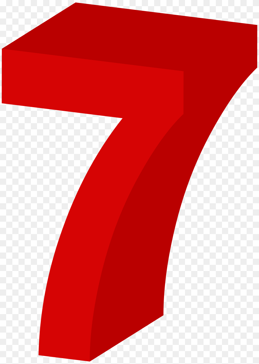 Number Seven Red Clip Art, Logo, Symbol, Text, First Aid PNG