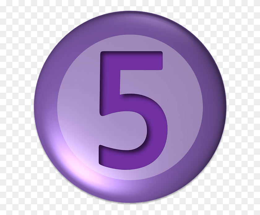634x635 Numbers Five Ball Button Number 5 Icon, Symbol, Text, Purple HD PNG Download
